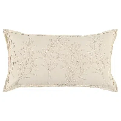 Kirkland's Embroidered Botanical Pillow In Neutral
