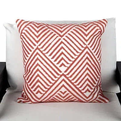 Kirkland's Embroidered Diamond Outdoor Pillow In Red