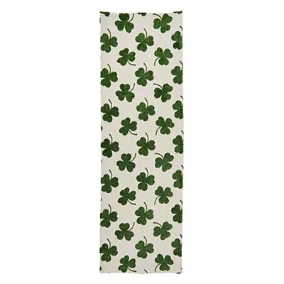 Kirkland's Embroidered Green Clover Table Runner