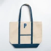 Kirkland's Embroidered Monogram P Boat Tote In Neutral