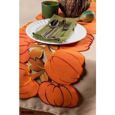 Kirkland's Embroidered Pumpkin Table Runner In Orange