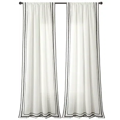 Kirkland's Embroidered Ric Rac Curtain Panel In White