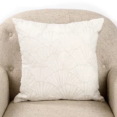 Kirkland's Embroidered Seashell Pillow In White