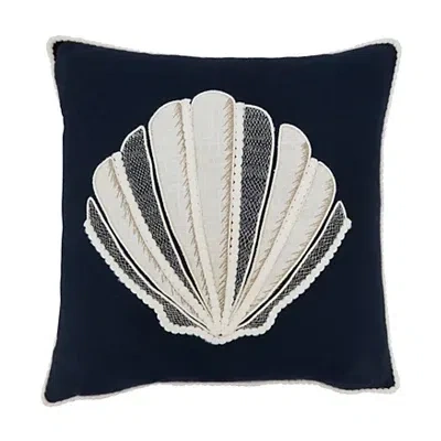 Kirkland's Embroidered Shell Throw Pillow In Blue