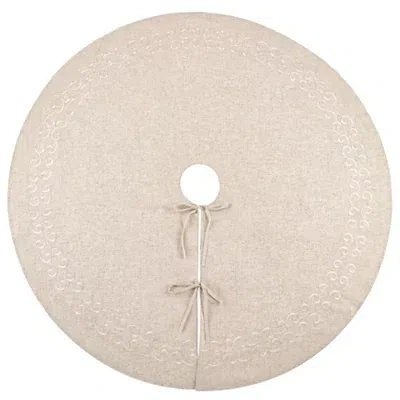 Kirkland's Embroidered Tree Skirt In Neutral
