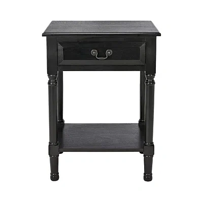 Kirkland's Emory Black Single Drawer Accent Table