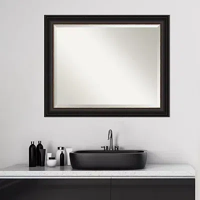 Kirkland's Espresso Bronze Frame Beveled Mirror In Black