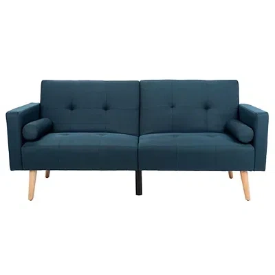 Kirkland's Eucalyptus Mid-century Convertible Loveseat In Blue