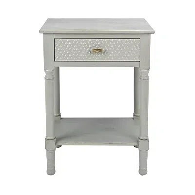 Kirkland's Evelina Gray Textured Single Drawer Accent Table