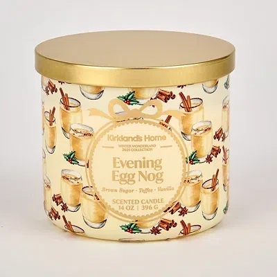 Kirkland's Evening Egg Nog 3-wick Jar Candle In Neutral