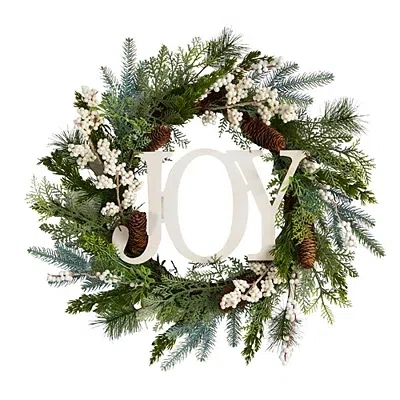 Kirkland's Evergreen Pineberry Joy Wreath In Green