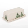 Kirkland's Evergreen Trees Embossed Butter Dish In Multi