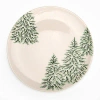 Kirkland's Evergreen Trees Embossed Dinner Plate In White