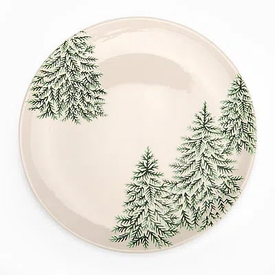 Kirkland's Evergreen Trees Embossed Dinner Plate In Multi