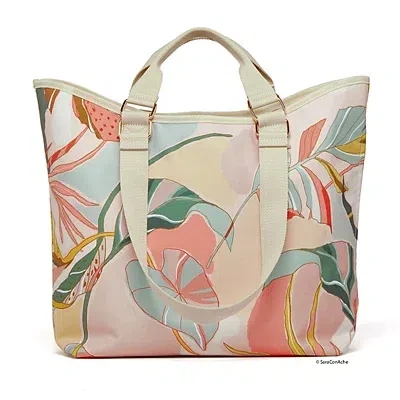 Kirkland's Exotic Leaves Extra Large Tote Bag In Pink