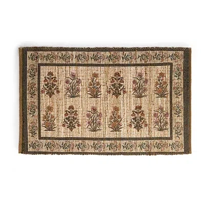 Kirkland's Faded Floral Print Scatter Rug In Multi