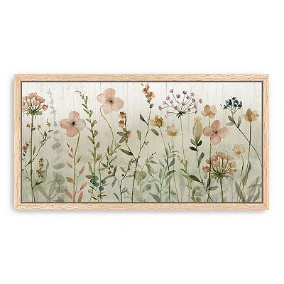 Kirkland's Fall Flower Sketch Framed Canvas Print In Multi