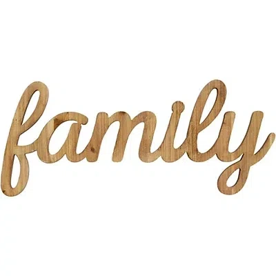 Kirkland's Family Script Wooden Wall Plaque In Brown