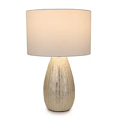 Kirkland's Faux Capiz Table Lamp In White