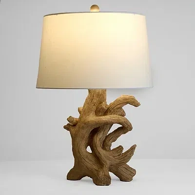 Kirkland's Faux Driftwood Table Lamp In White