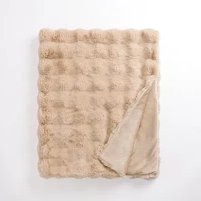 Kirkland's Faux Fur Bubble Throw In Neutral