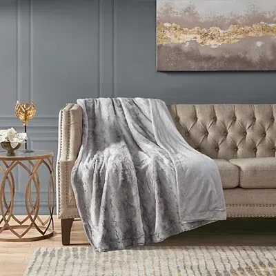 Kirkland's Faux Fur Oversized Throw Blanket In Gray