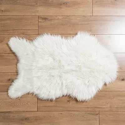Kirkland's Faux Fur Scatter Rug In White