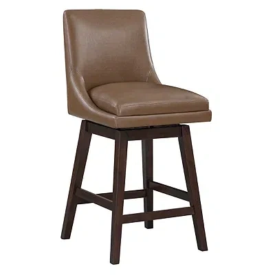 Kirkland's Faux Leather Alli Swivel Counter Stool In Brown