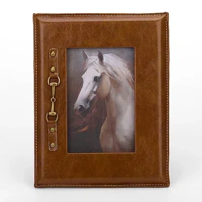 Kirkland's Faux Leather Buckle Picture Frame In Brown