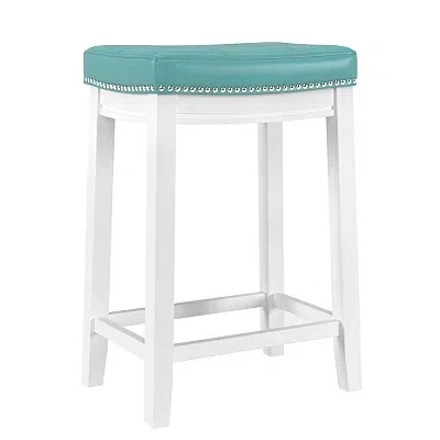 Kirkland's Faux Leather Claridge Counter Stool In White