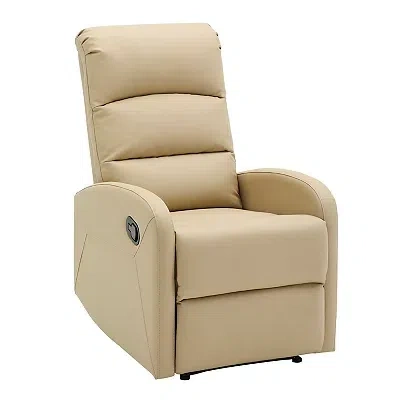 Kirkland's Faux Leather Dormi Recliner In Nude