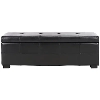 Kirkland's Faux Leather Maiden Storage Bench In Black