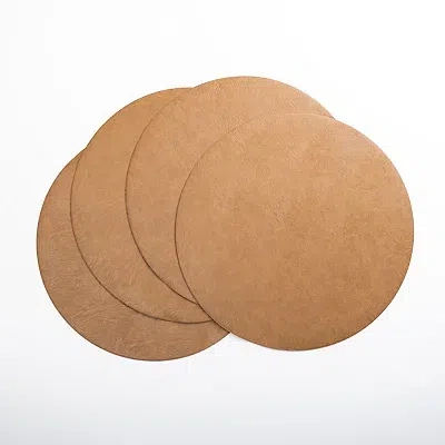 Kirkland's Faux Leather Round Placemats In Neutral