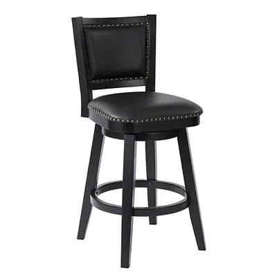 Kirkland's Faux Leather Swivel Broadmoor Bar Stool In Black