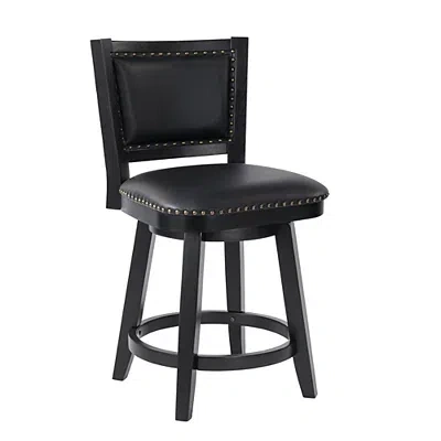 Kirkland's Faux Leather Upholstered Counter Stool In Black