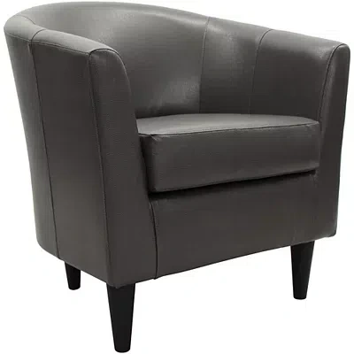 Kirkland's Faux Leather Winslow Accent Chair In Gray