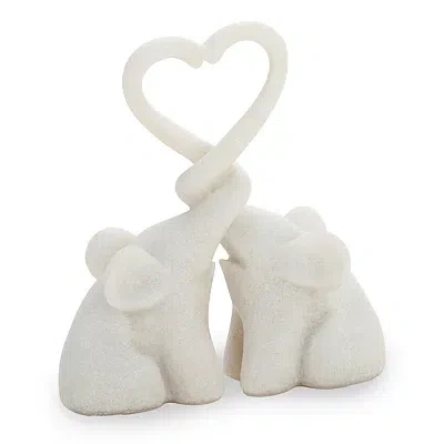 Kirkland's Faux Marble Elephant Heart Figurine In White