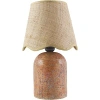 Kirkland's Faux Stone Table Lamp With Scalloped Shade In Red