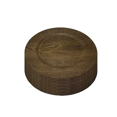 Kirkland's Faux-wood Charger Plates In Brown