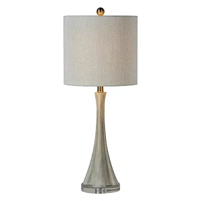 Kirkland's Faux Wood Table Lamps In White