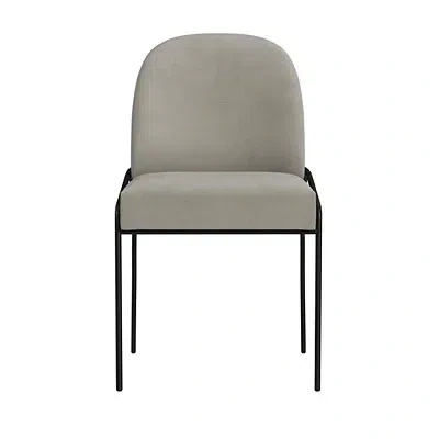 Kirkland's Fawn Velvet Metal Dining Chair In Gray