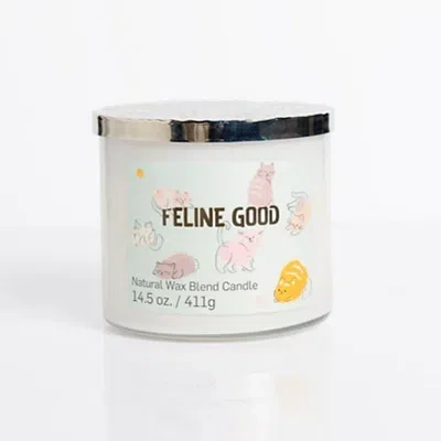 Kirkland's Feline Good + Scentsilent 3-wick Jar Candle In White