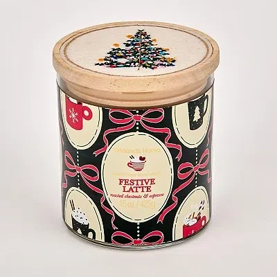 Kirkland's Festive Latte Embroidered 2-wick Jar Candle In Multi