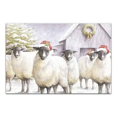 Kirkland's Festive Sheep Christmas Canvas Art Print In Multi