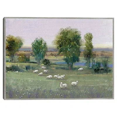 Kirkland's Field Of Sheep Framed Canvas Art Print In Multi