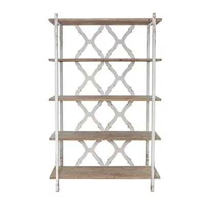 Kirkland's Fir White Metal Frame 5-tier Bookshelf