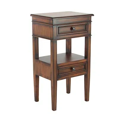 Kirkland's Fir Wood Tiered Side Table In Brown