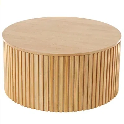 Kirkland's Fir Wood With Slatted Base Coffee Table In Brown