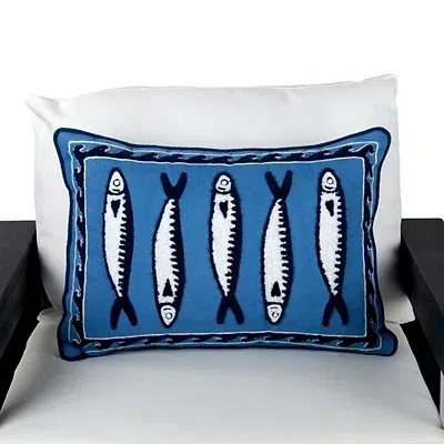 Kirkland's Fish Friends Outdoor Lumbar Pillow In Blue