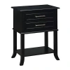 Kirkland's Flared Two-drawer Accent Table In Black